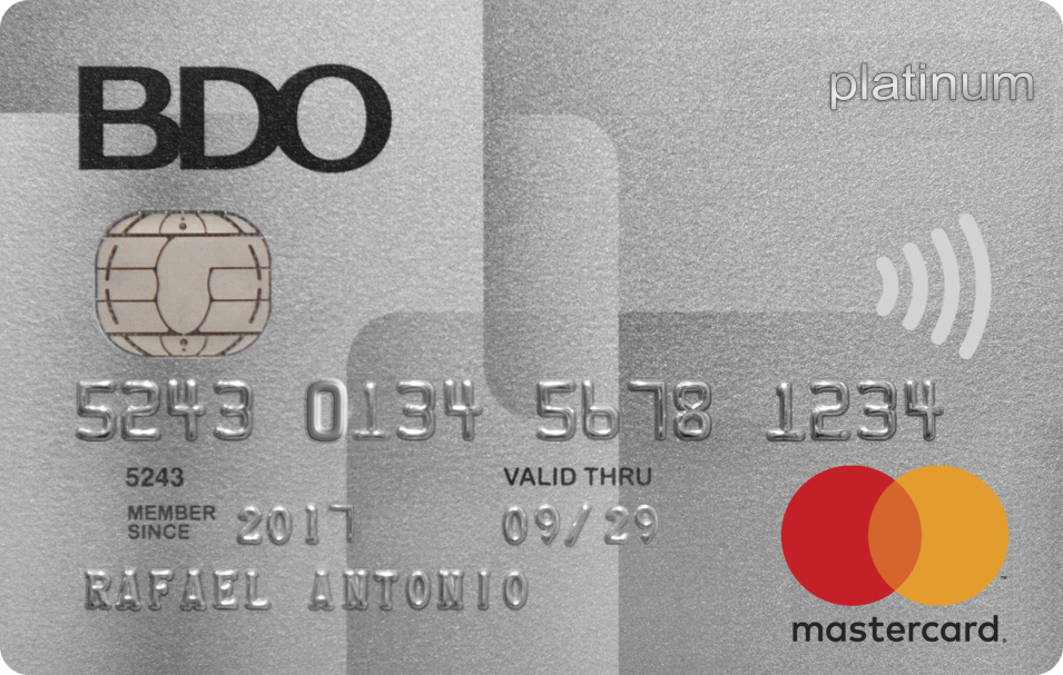 BDO Platinum MasterCard contactless
