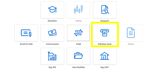 BDO-Securities Click on the Withdraw Cash icon