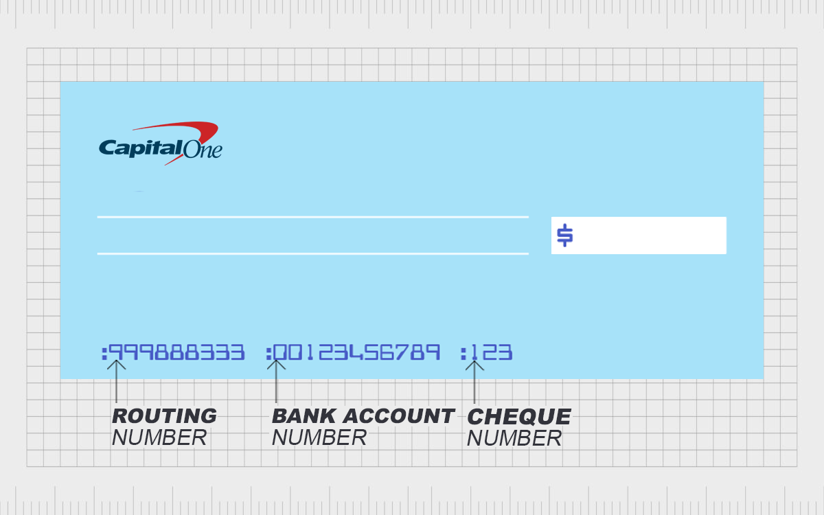 routing number illustration where to find on capital one check